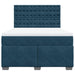 Pat box spring cu saltea, albastru, 140x190 cm, catifea - WALTI WALTI