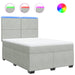 Pat box spring cu saltea, gri deschis, 140x200 cm, catifea - WALTI WALTI