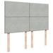 Pat box spring cu saltea, gri deschis, 140x200 cm, catifea - WALTI WALTI