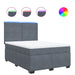 Pat box spring cu saltea, gri închis, 140x200 cm, catifea - WALTI WALTI