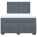 Pat box spring cu saltea, gri închis, 140x200 cm, catifea - WALTI WALTI