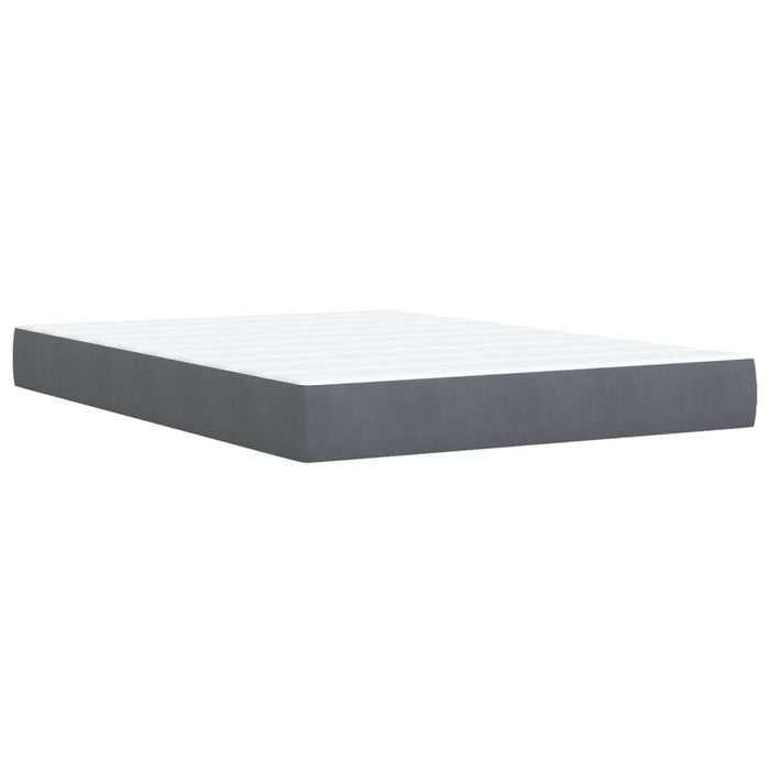 Pat box spring cu saltea, gri închis, 140x200 cm, catifea - WALTI WALTI