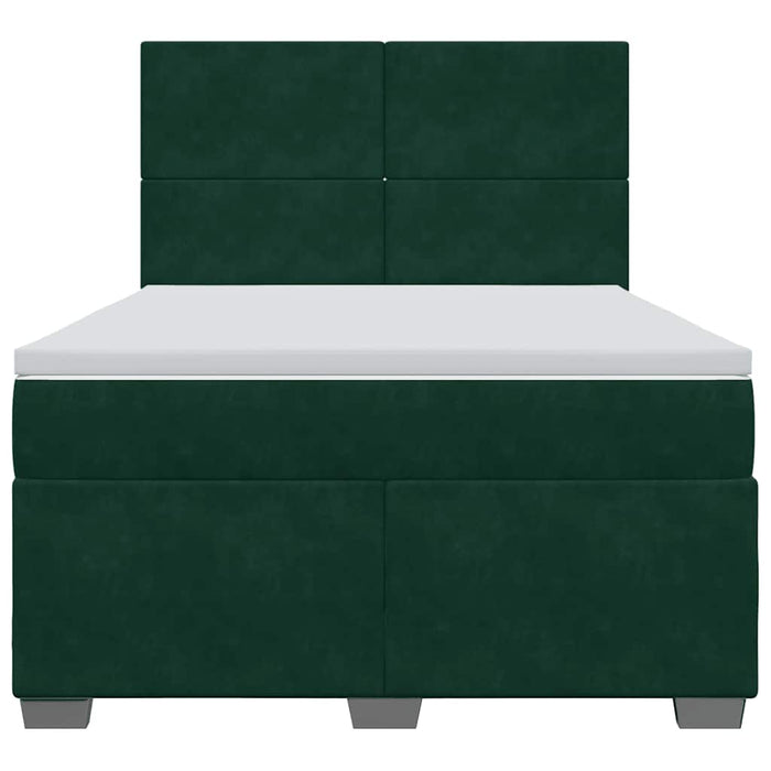 Pat box spring cu saltea, verde închis, 140x200 cm, catifea - WALTI WALTI