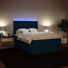 Pat box spring cu saltea, albastru, 140x200 cm, catifea - WALTI WALTI