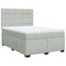 Pat box spring cu saltea, gri deschis, 140x200 cm, catifea - WALTI WALTI