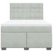 Pat box spring cu saltea, gri deschis, 140x200 cm, catifea - WALTI WALTI