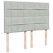 Pat box spring cu saltea, gri deschis, 140x200 cm, catifea - WALTI WALTI
