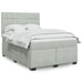 Pat box spring cu saltea, gri deschis, 140x200 cm, catifea - WALTI WALTI