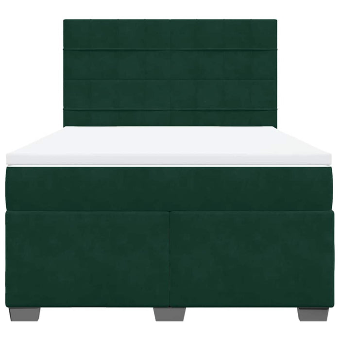 Pat box spring cu saltea, verde închis, 140x200 cm, catifea - WALTI WALTI