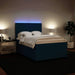Pat box spring cu saltea, albastru, 140x200 cm, catifea - WALTI WALTI