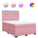 Pat box spring cu saltea, roz, 140x200 cm, catifea - WALTI WALTI