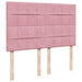 Pat box spring cu saltea, roz, 140x200 cm, catifea - WALTI WALTI