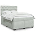 Pat box spring cu saltea, gri deschis, 140x200 cm, catifea - WALTI WALTI