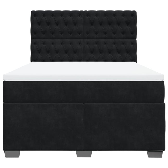 Pat box spring cu saltea, negru, 140x200 cm, catifea - WALTI WALTI