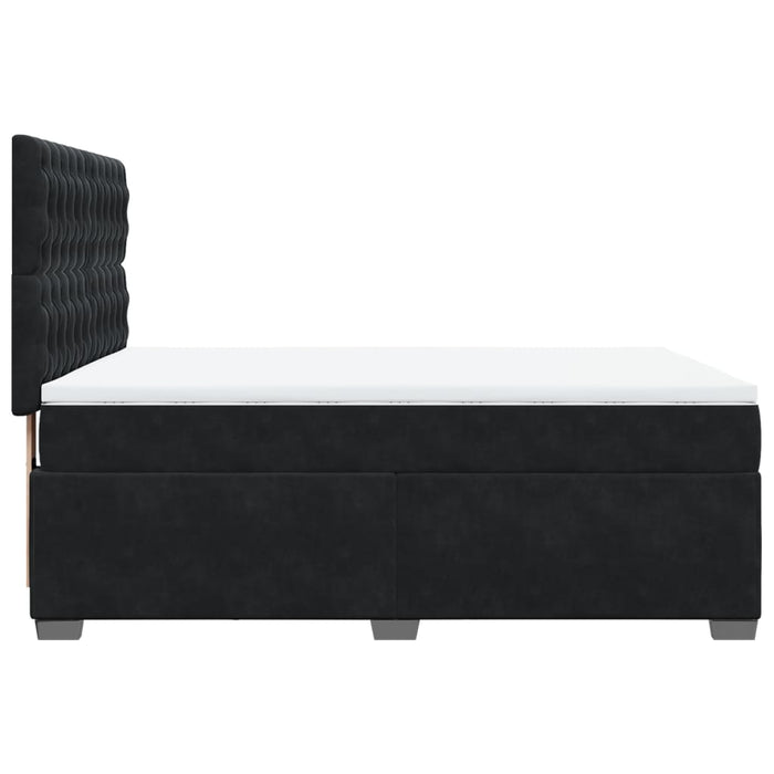 Pat box spring cu saltea, negru, 140x200 cm, catifea - WALTI WALTI