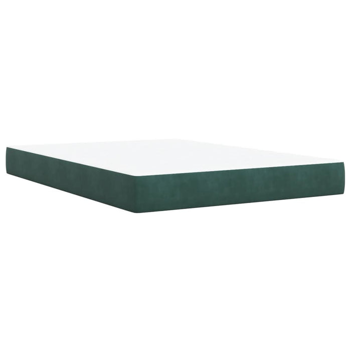 Pat box spring cu saltea, verde închis, 140x200 cm, catifea - WALTI WALTI