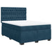Pat box spring cu saltea, albastru, 140x200 cm, catifea - WALTI WALTI