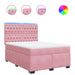 Pat box spring cu saltea, roz, 140x200 cm, catifea - WALTI WALTI