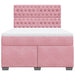 Pat box spring cu saltea, roz, 140x200 cm, catifea - WALTI WALTI