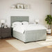 Pat box spring cu saltea, gri deschis, 140x200 cm, catifea - WALTI WALTI