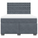Pat box spring cu saltea, gri închis, 140x200 cm, catifea - WALTI WALTI