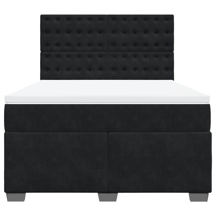 Pat box spring cu saltea, negru, 140x200 cm, catifea - WALTI WALTI