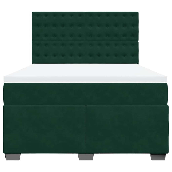 Pat box spring cu saltea, verde închis, 140x200 cm, catifea - WALTI WALTI