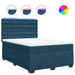 Pat box spring cu saltea, albastru, 140x200 cm, catifea - WALTI WALTI