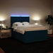 Pat box spring cu saltea, albastru, 140x200 cm, catifea - WALTI WALTI