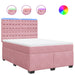 Pat box spring cu saltea, roz, 140x200 cm, catifea - WALTI WALTI