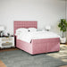 Pat box spring cu saltea, roz, 140x200 cm, catifea - WALTI WALTI
