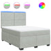 Pat box spring cu saltea, gri deschis, 160x200 cm, catifea - WALTI WALTI