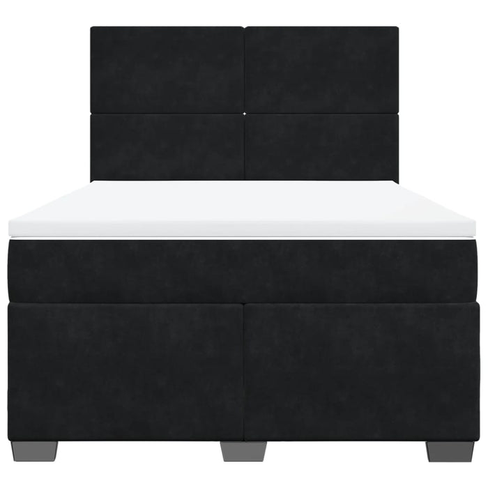 Pat box spring cu saltea, negru, 160x200 cm, catifea - WALTI WALTI