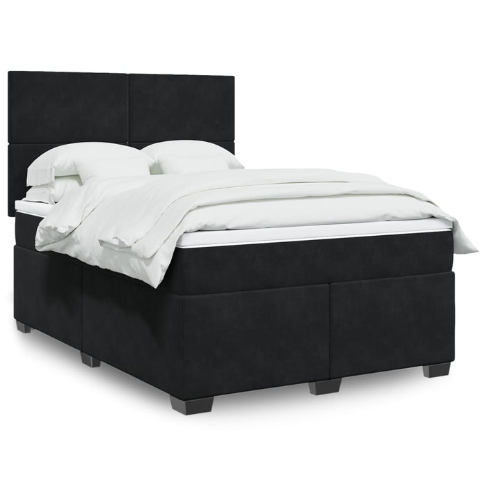 Pat box spring cu saltea, negru, 160x200 cm, catifea - WALTI WALTI