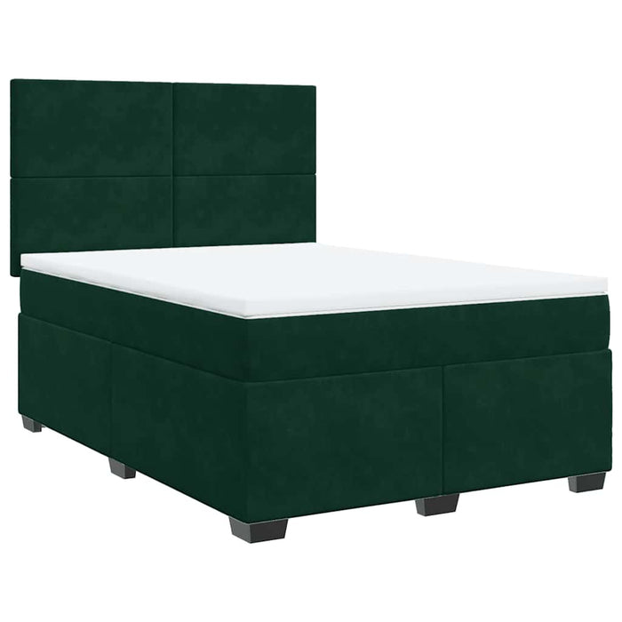 Pat box spring cu saltea, verde închis, 160x200 cm, catifea - WALTI WALTI