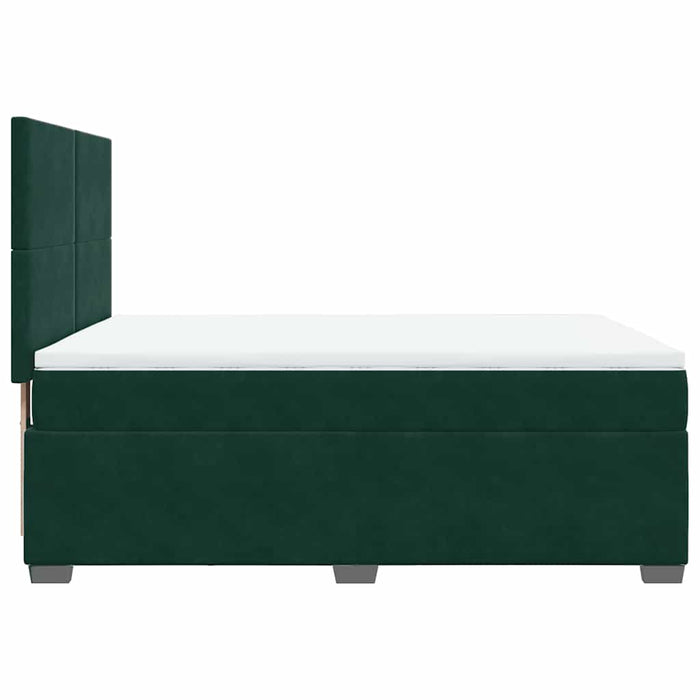Pat box spring cu saltea, verde închis, 160x200 cm, catifea - WALTI WALTI