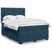 Pat box spring cu saltea, albastru, 160x200 cm, catifea - WALTI WALTI