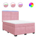 Pat box spring cu saltea, roz, 160x200 cm, catifea - WALTI WALTI