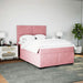 Pat box spring cu saltea, roz, 160x200 cm, catifea - WALTI WALTI