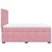 Pat box spring cu saltea, roz, 160x200 cm, catifea - WALTI WALTI