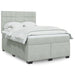 Pat box spring cu saltea, gri deschis, 160x200 cm, catifea - WALTI WALTI