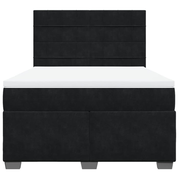 Pat box spring cu saltea, negru, 160x200 cm, catifea - WALTI WALTI