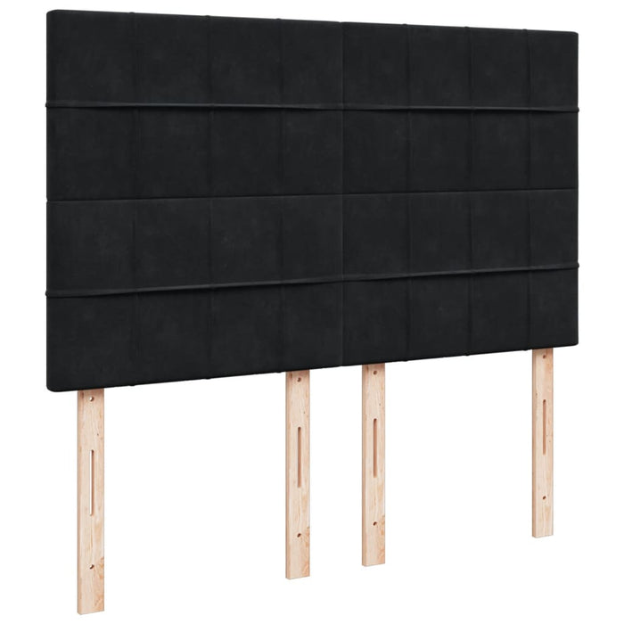 Pat box spring cu saltea, negru, 160x200 cm, catifea - WALTI WALTI