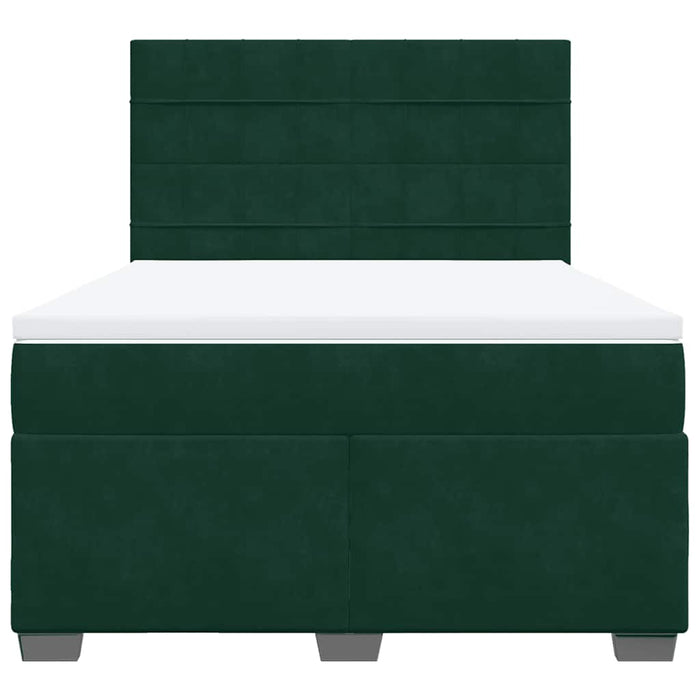 Pat box spring cu saltea, verde închis, 160x200 cm, catifea - WALTI WALTI