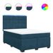 Pat box spring cu saltea, albastru, 160x200 cm, catifea - WALTI WALTI