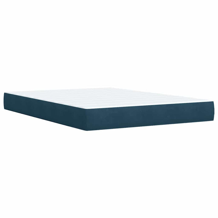 Pat box spring cu saltea, albastru, 160x200 cm, catifea - WALTI WALTI