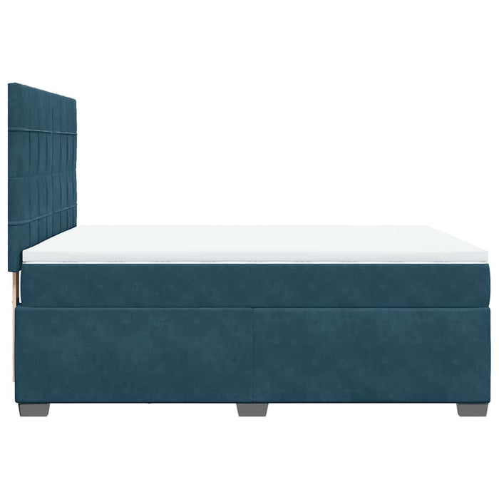 Pat box spring cu saltea, albastru, 160x200 cm, catifea - WALTI WALTI