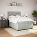 Pat box spring cu saltea, gri deschis, 160x200 cm, catifea - WALTI WALTI