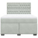 Pat box spring cu saltea, gri deschis, 160x200 cm, catifea - WALTI WALTI