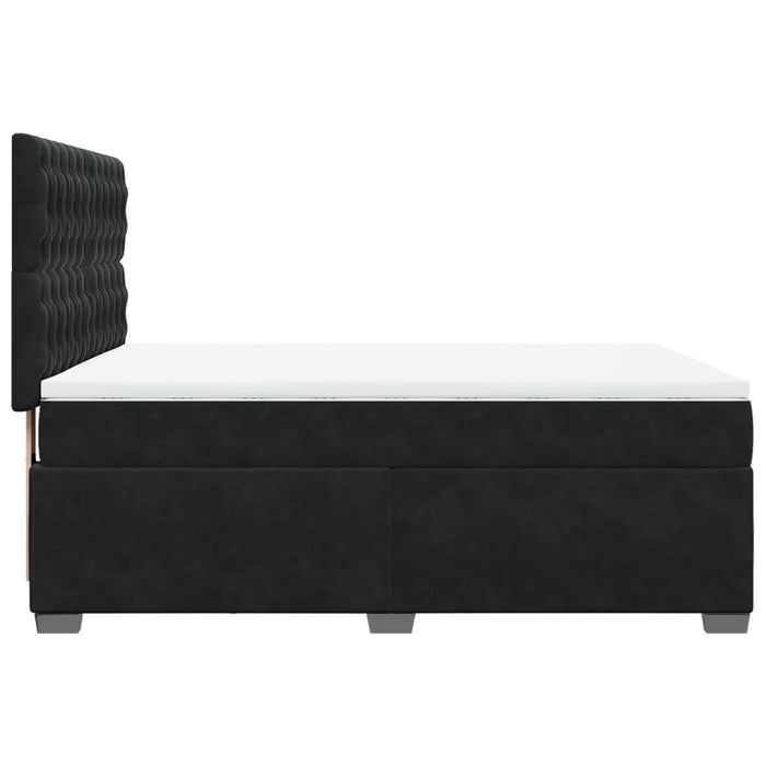 Pat box spring cu saltea, negru, 160x200 cm, catifea - WALTI WALTI